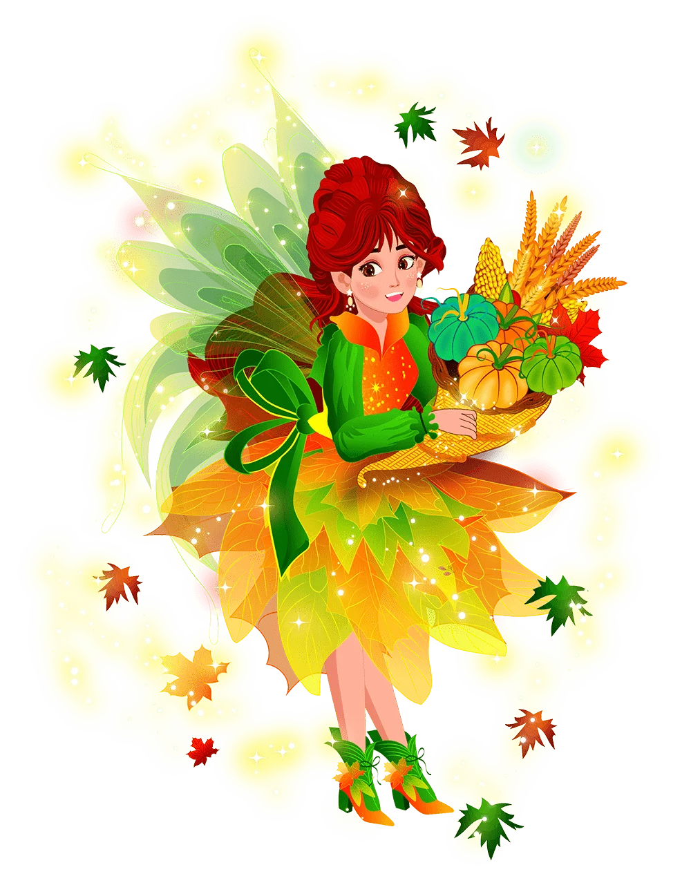 faylin the fall and thanksgiving fairy with cornucopia